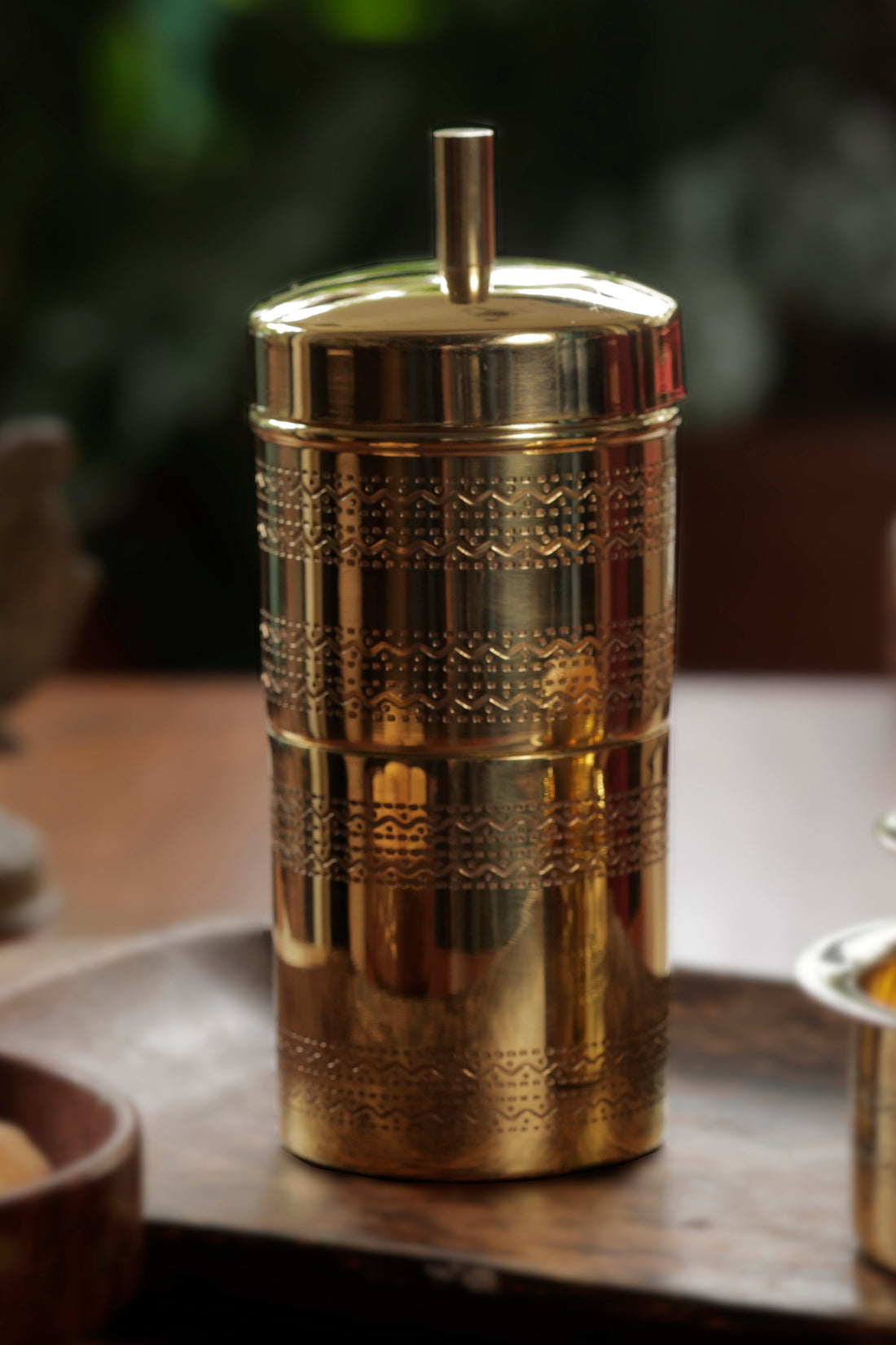 Glossy Etched Brass South Indian Filter
