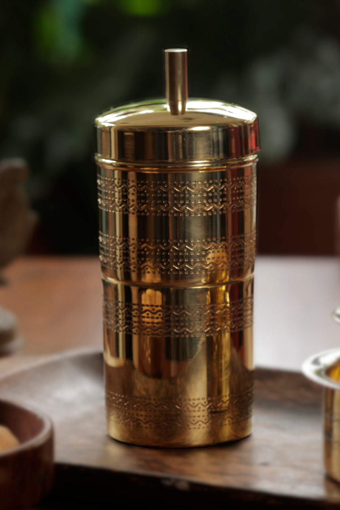 Brass South Indian Filter Coffee Percolator-Matt Finish with
