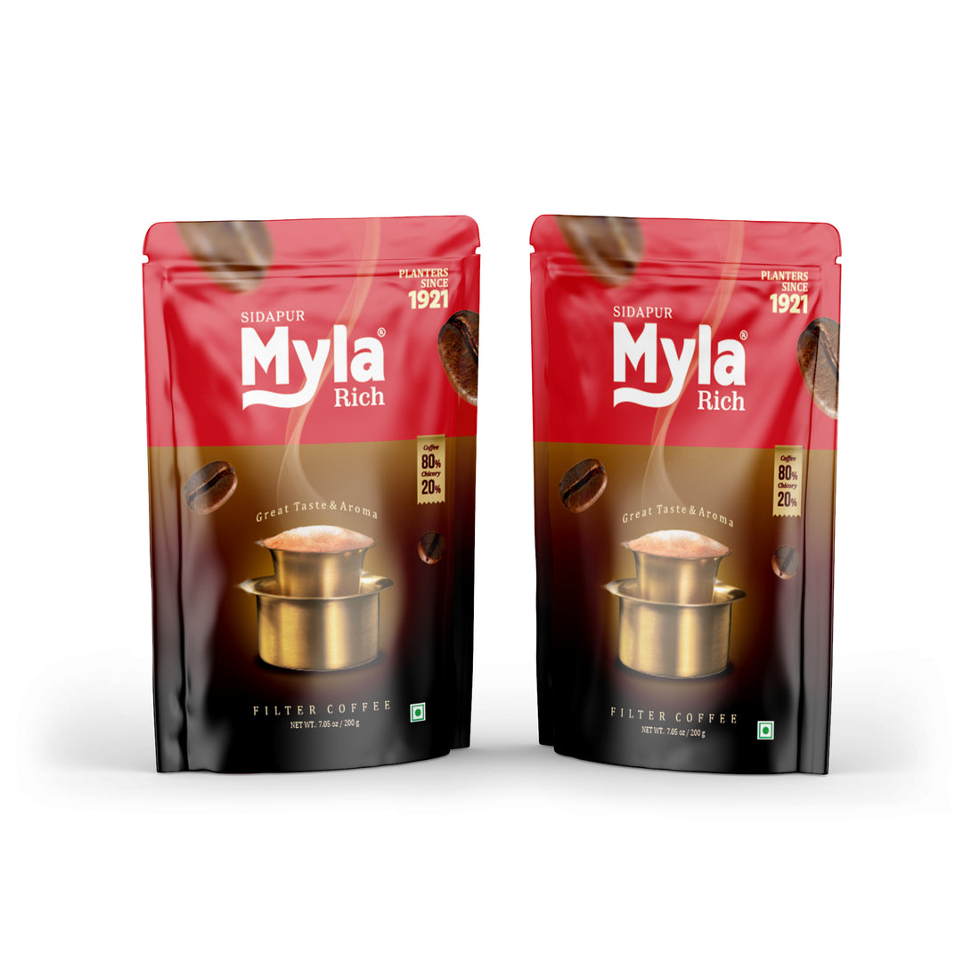 Myla Rich - South Indian Filter Coffee (Pack of 2 x 200g)