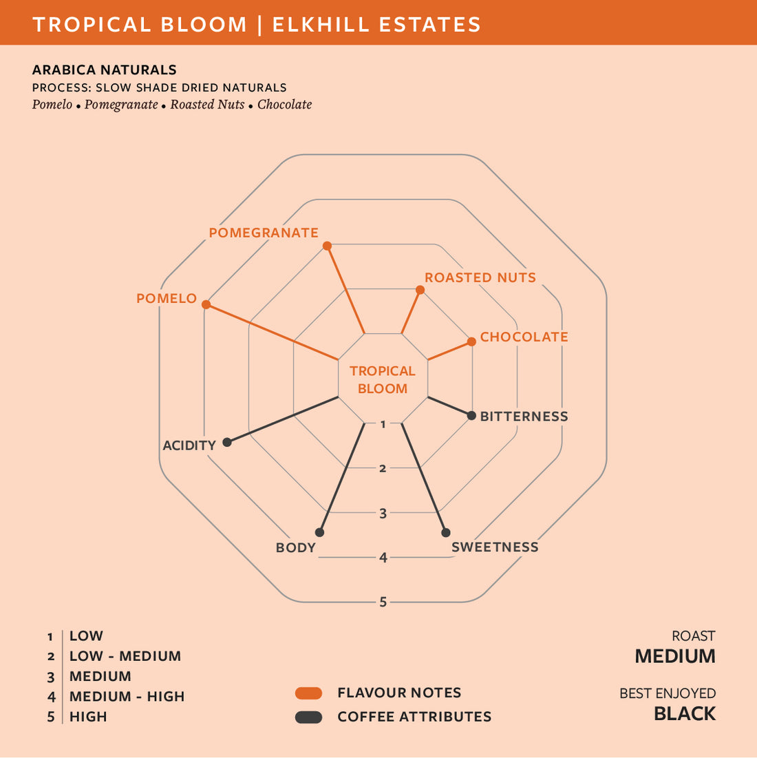 Tropical Bloom  Arabica Slow, Shade dried Naturals | Elkhill Estates